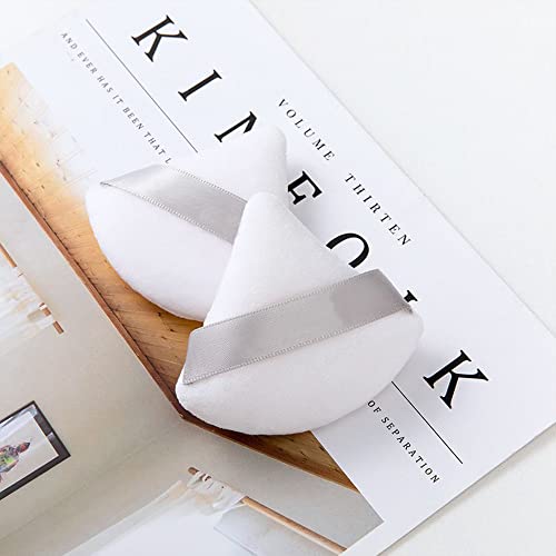 12 Pieces Pure Cotton Powder Puff Face Triangle Soft Makeup Puff for Loose Po...