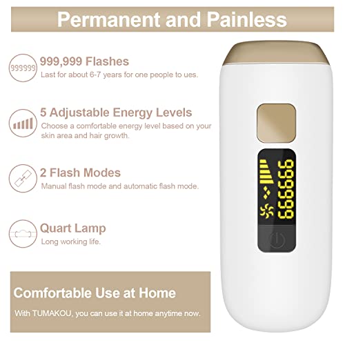 TUMAKOU Painless Permanent Hair Removal Device for Women & Men - 999,999 Flas...