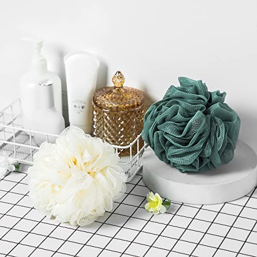 TungSam Bath Loofah Sponge, Pack of 4 Mesh Pouf Body Shower Scrubber. (Multi-...
