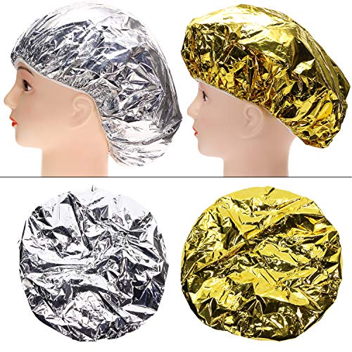 Tupalizy 4PCS Deep Conditioning Heat Cap Aluminum Foil Shower Cap for Women N...