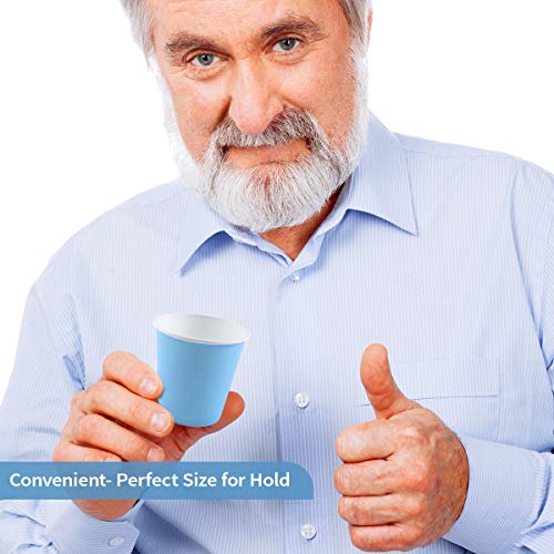 600Pack 3oz Disposable Paper Cups,Hot/Cold Beverage Drinking Cup，Small Blue ...