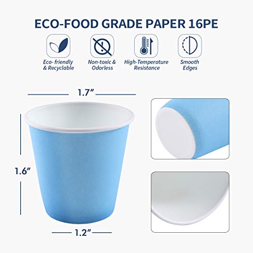 600Pack 3oz Disposable Paper Cups,Hot/Cold Beverage Drinking Cup，Small Blue ...