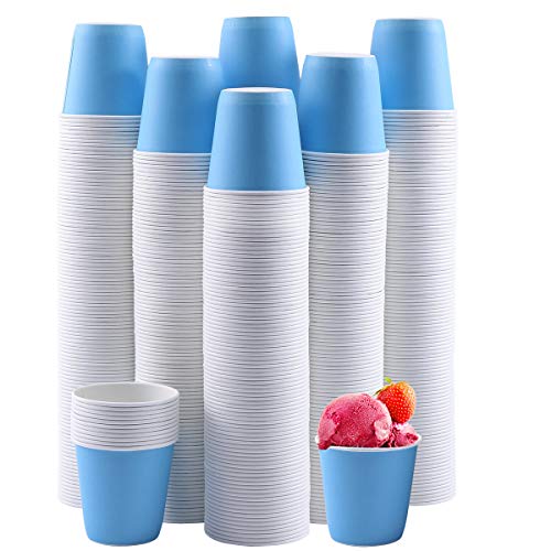 600Pack 3oz Disposable Paper Cups,Hot/Cold Beverage Drinking Cup，Small Blue ...