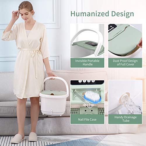 Foot Spa Massager with Heat Bath, Motorized Massage Rollers, Pumice Stone, Bu...