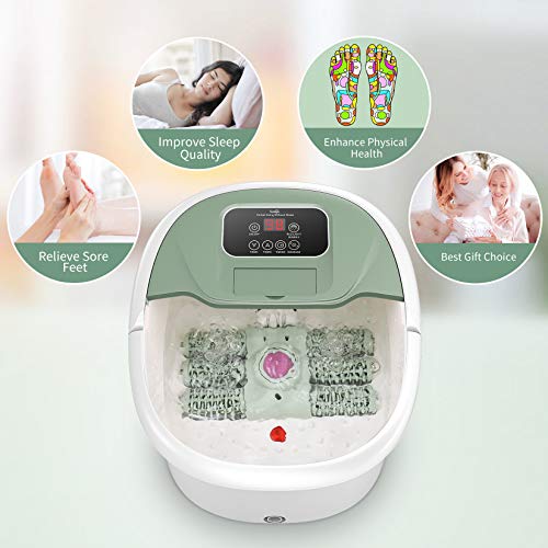 Foot Spa Massager with Heat Bath, Motorized Massage Rollers, Pumice Stone, Bu...