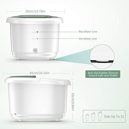 Foot Spa Massager with Heat Bath, Motorized Massage Rollers, Pumice Stone, Bu...