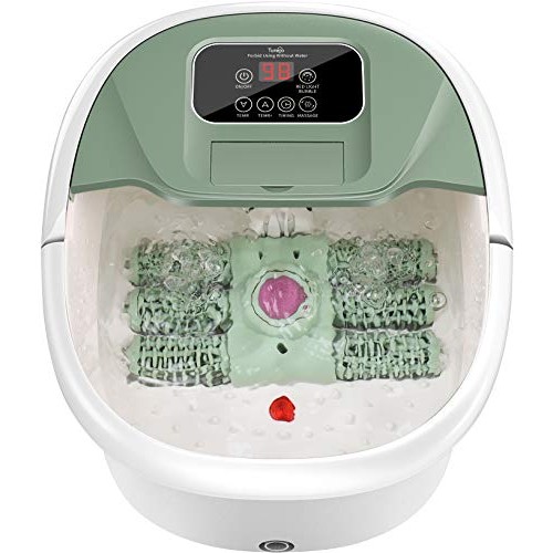 Foot Spa Massager with Heat Bath, Motorized Massage Rollers, Pumice Stone, Bu...