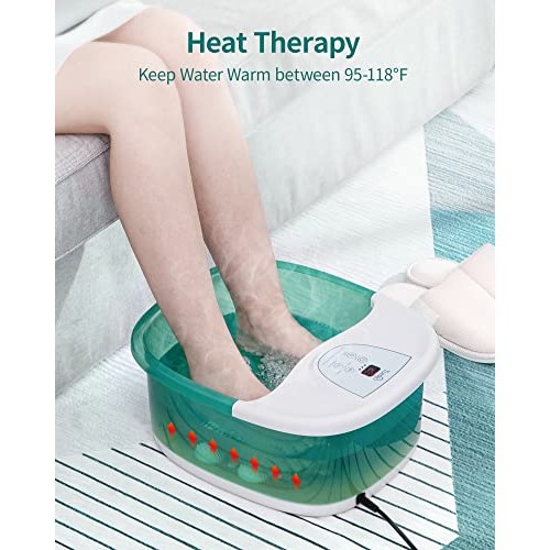 Foot Spa, Turejo Foot Bath Massager with Heat O₂ Bubbles Vibration 6 in 1, De...