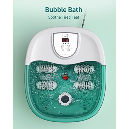 Foot Spa, Turejo Foot Bath Massager with Heat O₂ Bubbles Vibration 6 in 1, De...