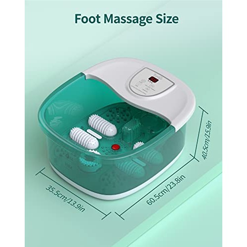 Foot Spa, Turejo Foot Bath Massager with Heat O₂ Bubbles Vibration 6 in 1, De...