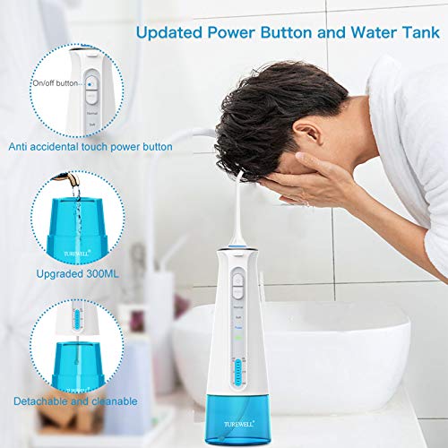 Cordless Water Dental Flosser for Teeth, Portable Oral Irrigator with 3 Modes...