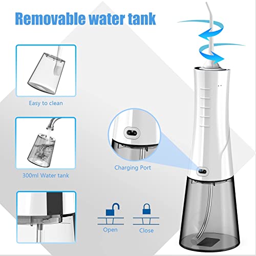 TUREWELL Water Dental Flosser Cordless, Oral Irrigator for Teeth Cleaner, 5 J...