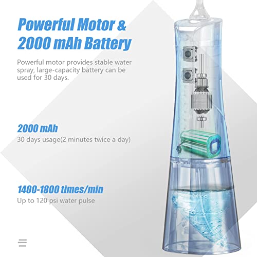 TUREWELL Water Dental Flosser Cordless, Oral Irrigator for Teeth Cleaner, 5 J...