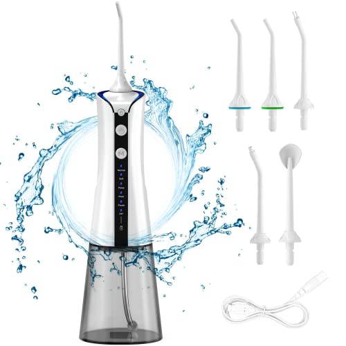TUREWELL Water Dental Flosser Cordless, Oral Irrigator for Teeth Cleaner, 5 J...