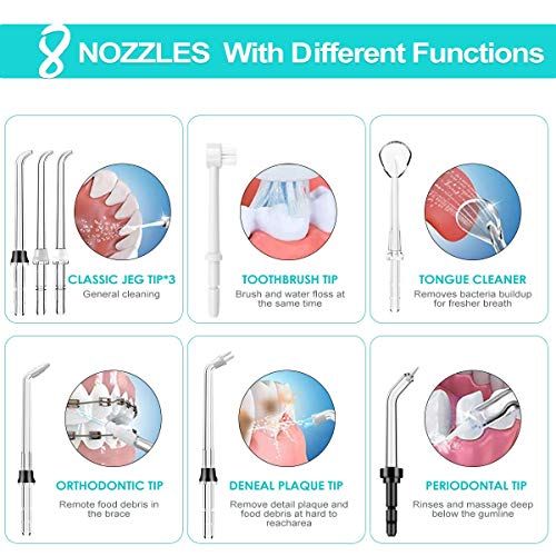 TUREWELL Water Dental Oral Irrigator for Teeth/Braces,10 Pressure Levels Wate...