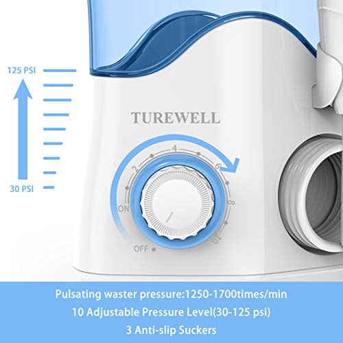 TUREWELL Water Dental Oral Irrigator for Teeth/Braces,10 Pressure Levels Wate...