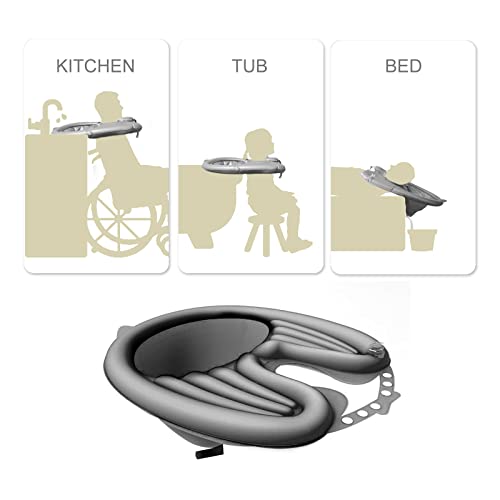 Portable Shampoo Bowl Inflatable Hair Washing Tray for Sink Home, Rinse Basin...