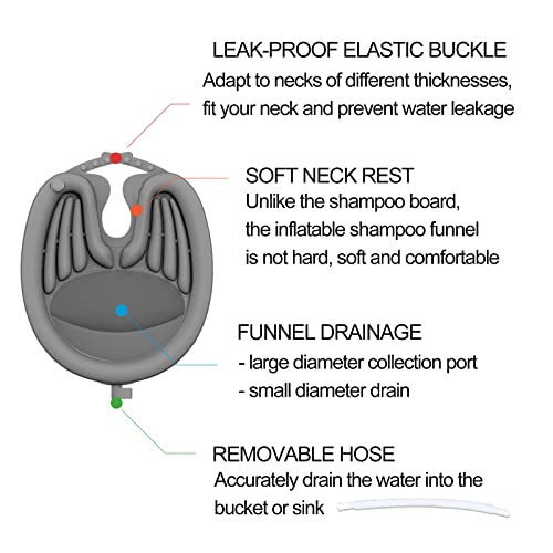 Portable Shampoo Bowl Inflatable Hair Washing Tray for Sink Home, Rinse Basin...