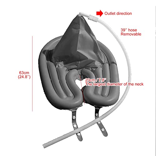 Portable Shampoo Bowl Inflatable Hair Washing Tray for Sink Home, Rinse Basin...