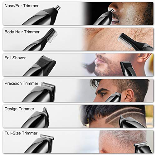 Beard Trimmer for Men Electric Razor Waterproof Professional Hair Clippers 6 ...