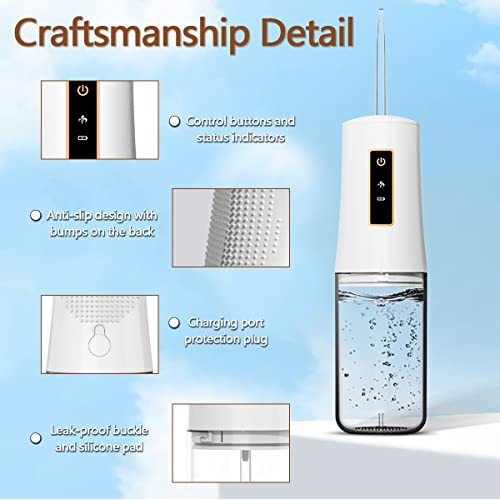 Cordless Dental Water Flosser, Oral Irrigator with 3 Modes 4 Jet Tips, IPX7 W...