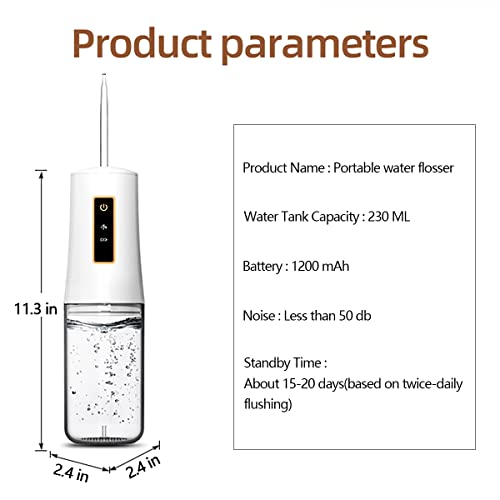 Cordless Dental Water Flosser, Oral Irrigator with 3 Modes 4 Jet Tips, IPX7 W...