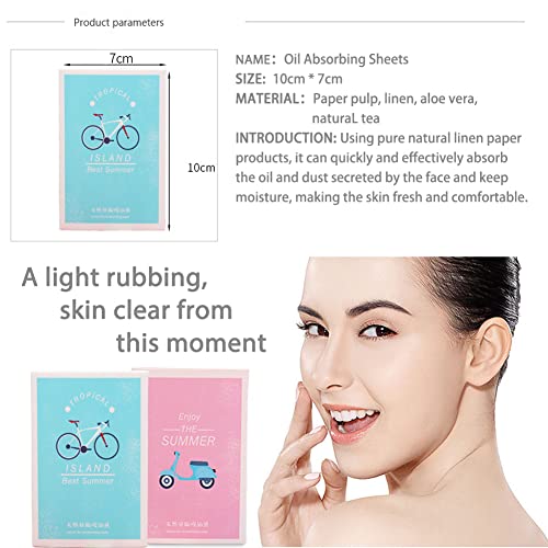Oil Blotting Sheets, 100 Sheets Natural Green Tea Oil Absorbing Tissues Paper...