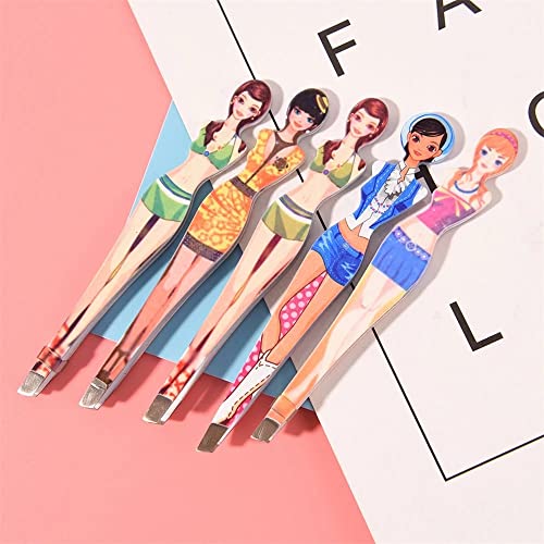 Tvoip 6Pcs Professional Girl Eyebrow Tweezer Stainless Steel Slanted Eyebrow ...