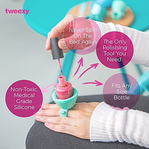 tweexy Wearable Nail Polish Holder Ring, Fingernail Polishing Tool, Manicure ...