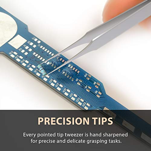 Ingrown Hair Tweezers | Pointed Tip | Precision Stainless Steel | Extra Sharp...