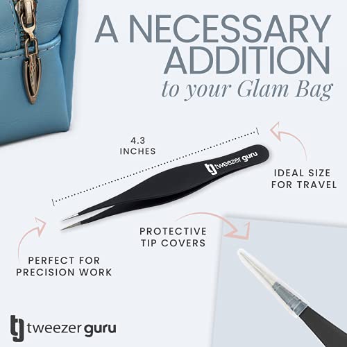 Tweezer Guru Pointed Tweezers - Sharp Precision Needle Nose Tip, Best Tweezer...
