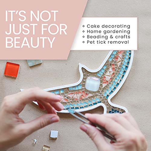 Tweezer Guru Tweezers Set - 4-piece Slanted and Pointed Stainless Steel Preci...