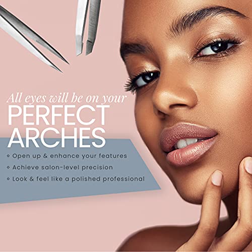 Tweezer Guru Tweezers Set - 4-piece Slanted and Pointed Stainless Steel Preci...