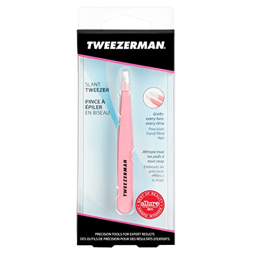 Tweezerman Amazon Exclusive Slant Tweezer, Dusty Rose Tea, 1 Count (Pack of 1)