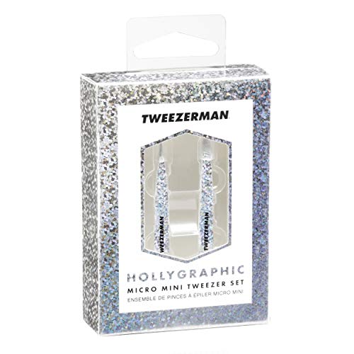 Tweezerman Hollygraphic Micro Mini Tweezer Set, 2 Piece Set