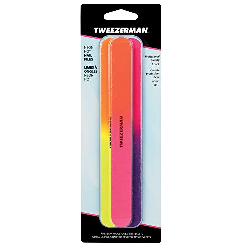 Tweezerman Piece Neon Hot Nail Files, Assorted 3 Count