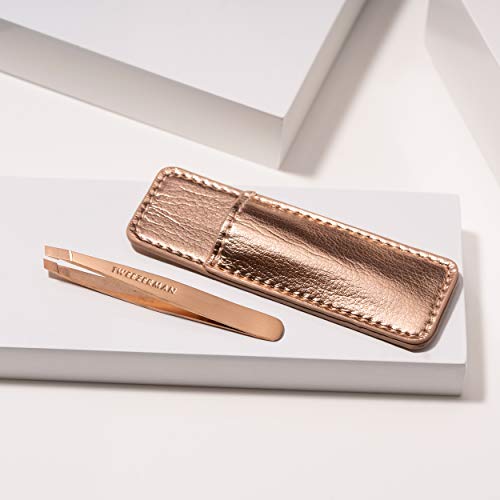 Tweezerman Rose Gold Mini Slant Tweezer with Case