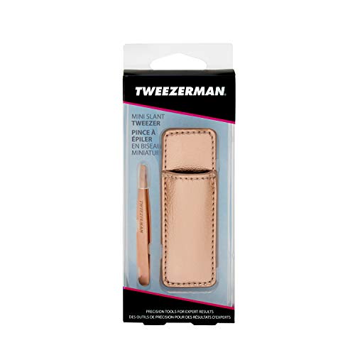 Tweezerman Rose Gold Mini Slant Tweezer with Case