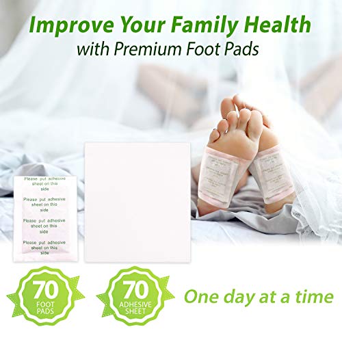All Natural Ingredients Foot Pads, 70 Pads - Improves Sleep Quality, Relieves...