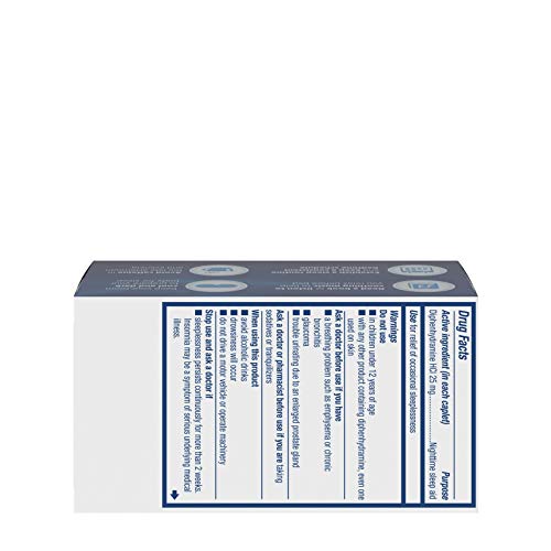 Simply Sleep Nighttime Sleep Aid Caplets with 25 mg Diphenhydramine HCl, Non-...