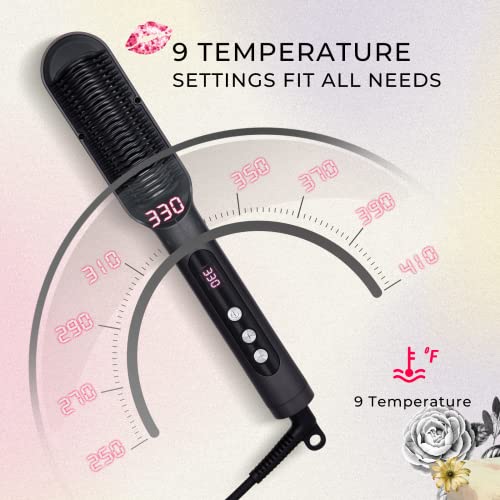 TYMO RING PLUS Ionic Hair Straightener Comb - Hair Straightening Brush & Iron...