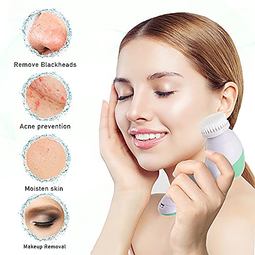 face scrubber ,Waterproof Facial Cleansing 5 in Brush + 1 Beauty care masserf...