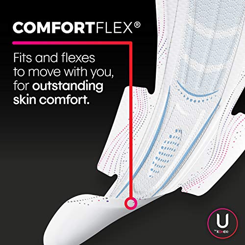 U by Kotex AllNighter Overnight Feminine Pads with Wings, Ultra Thin, 108 Cou...