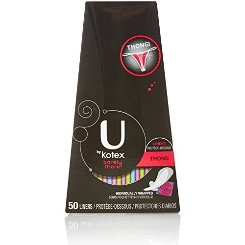 U by Kotex Barely There Thong Pantiliners 50 ea (Pack of 3)