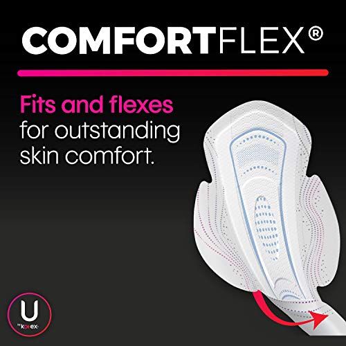 U by Kotex CleanWear Ultra Thin Feminine Pads with Wings, Regular Absorbency,...