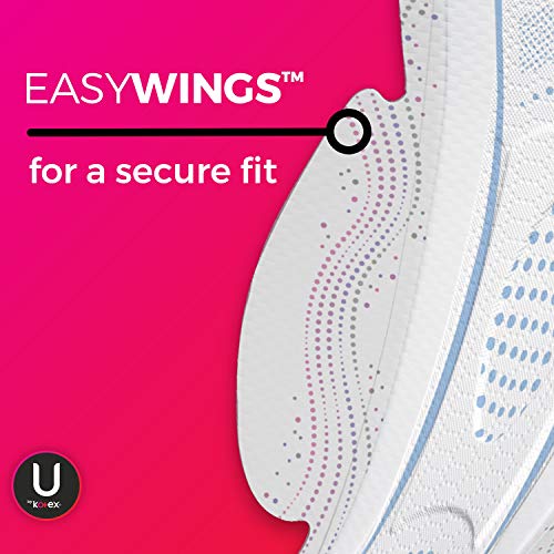 U by Kotex CleanWear Ultra Thin Feminine Pads with Wings, Regular Absorbency,...