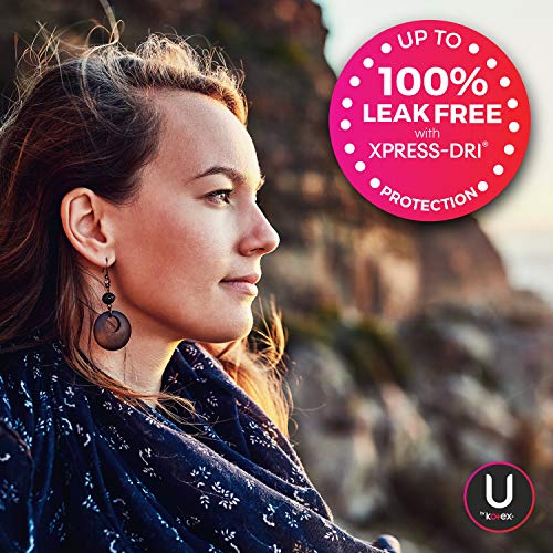 U by Kotex CleanWear Ultra Thin Feminine Pads with Wings, Regular Absorbency,...