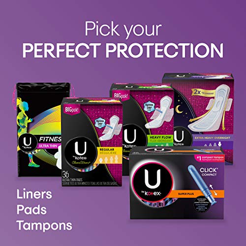 U by Kotex Click Compact Tampons, Super Plus Absorbency, Unscented, 36 Count