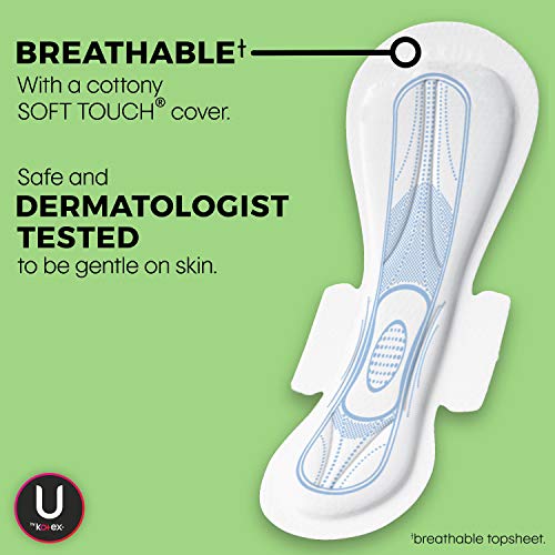 U by Kotex Security Feminine Maxi Pad with Wings, Overnight, Extra Heavy, Uns...