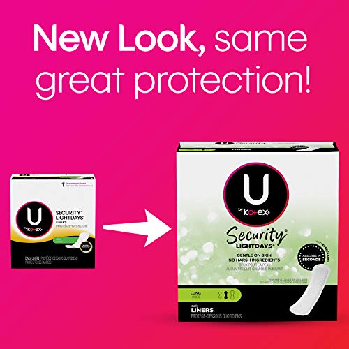 U by Kotex Security Lightdays Panty Liners, Light Absorbency, Long, Unscented...